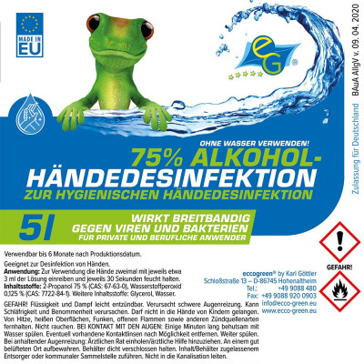 Händedesinfektion - SET 250ml + 5l